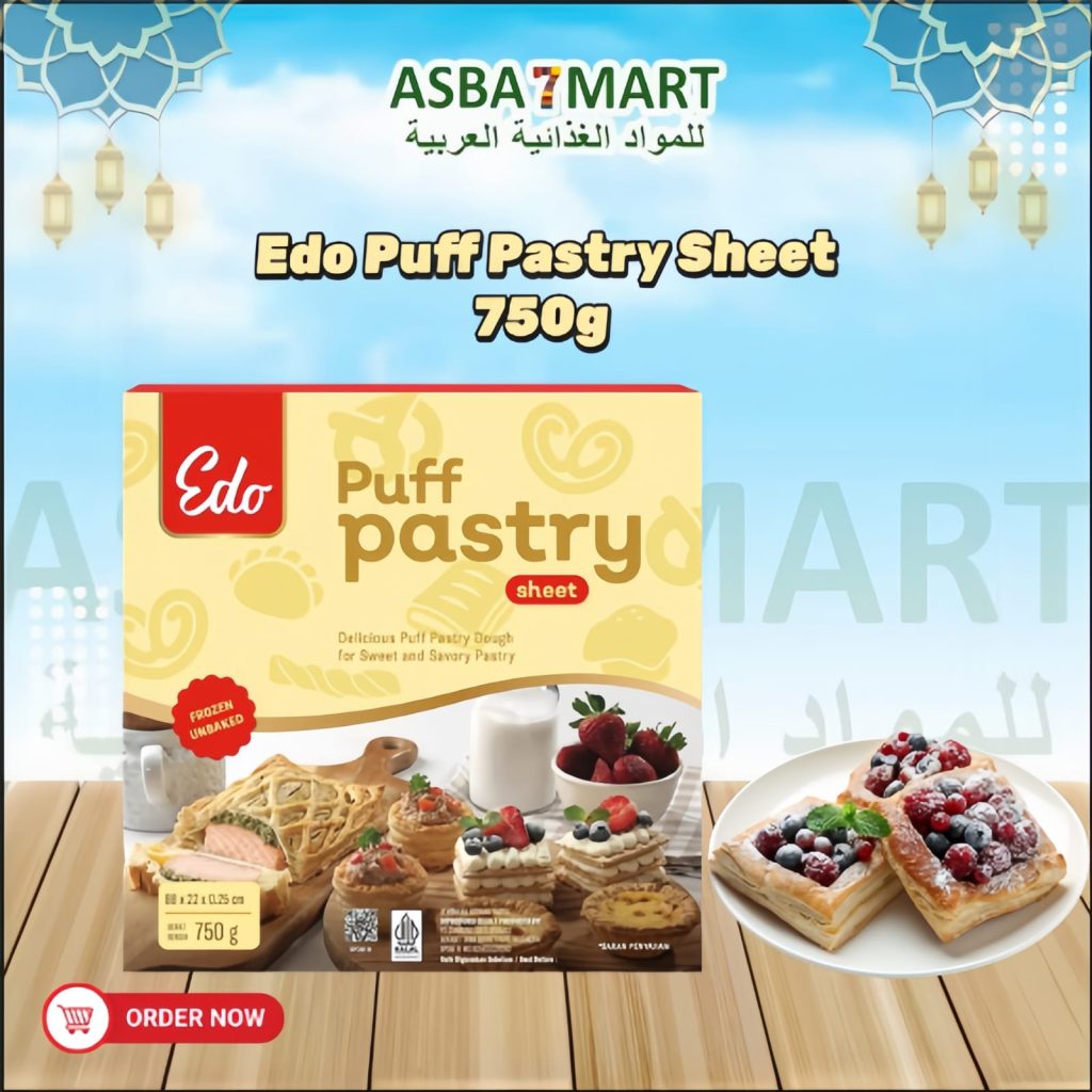Edo Pastry EDO PUFF PASTRY SHEET 750 GR – Asba Jaya Berkah