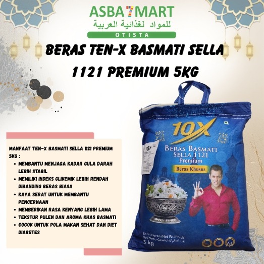BERAS TEN-X BASMATI SELLA 1121 PREMIUM 5KG